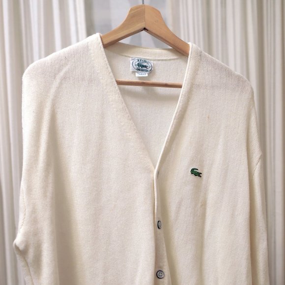White Lacoste Cardigan | Poshmark